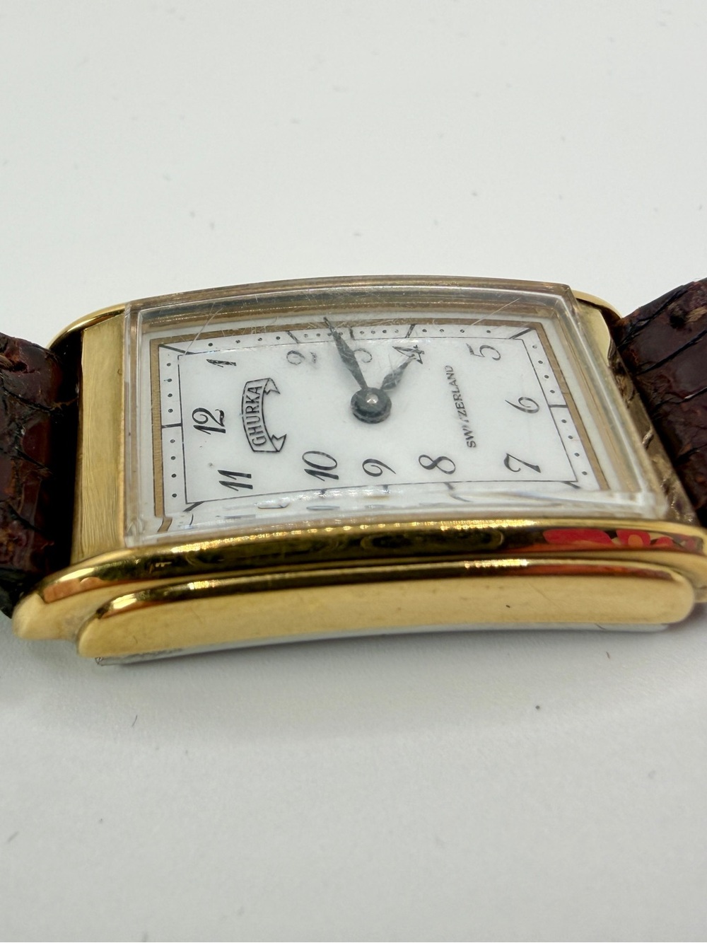 Vintage Ghurka Swiss Mechanical Hand Wind Curvex Watch Marley Hodgson AS IS - Picture 4 of 12